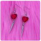 Boucles d'oreilles coeurs rouges et piques