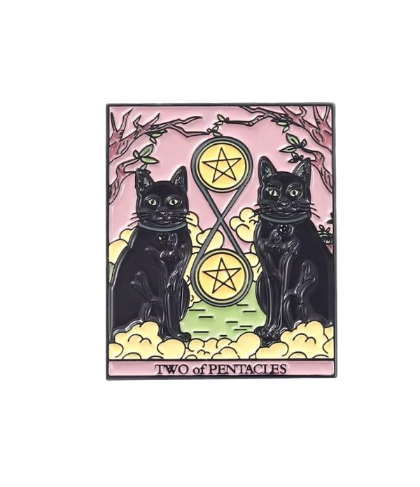 Pins chats noirs et pentacles