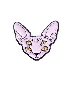 Pins Chat Sphynx Rose 4 Yeux