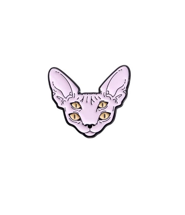 Pins Chat Sphynx Rose 4 Yeux