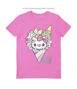 T-shirt Hello Kitty Glace Rose Pastel