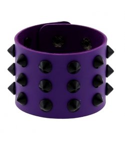 Bracelet Violet Piques Noirs Large