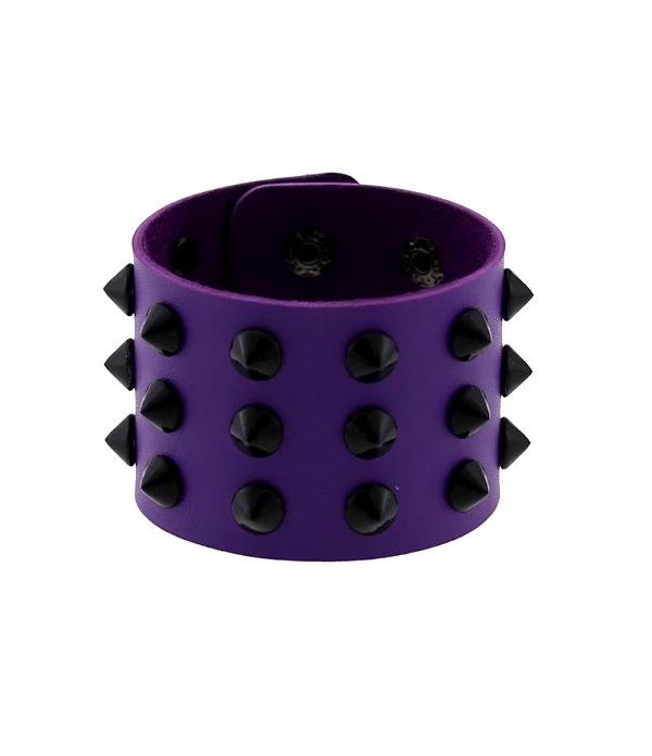 Bracelet Violet Piques Noirs Large