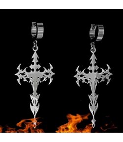 Boucles d'oreilles créoles croix tribales