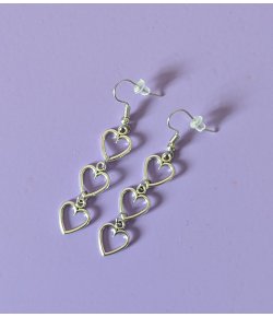 Boucles d'oreilles 3 coeurs