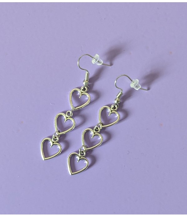 Boucles d'oreilles 3 coeurs