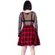 Robe Salopette Maeva Tartan Rouge Et Noir