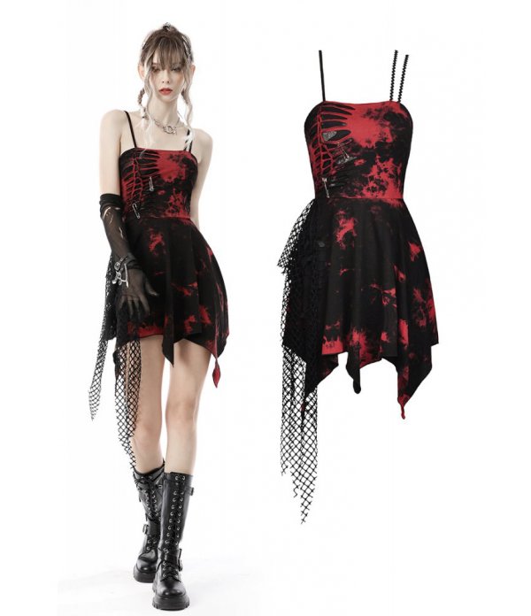 Robe Punk Rock Tie And Dye Rouge