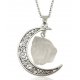 Collier Lune et Quartz Blanc