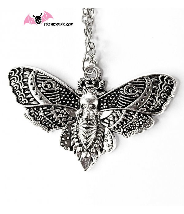 Collier papillon argenté