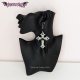 Boucles d'oreilles grandes croix gothiques gemme noire