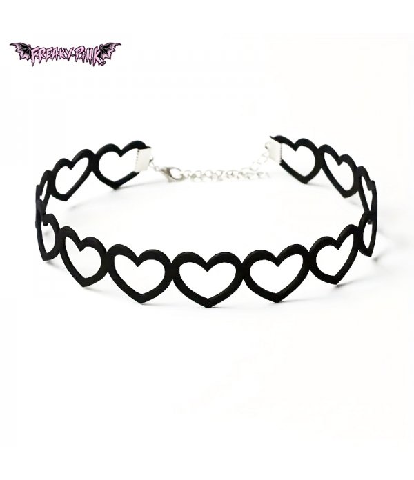 Choker Petits Coeurs Noir