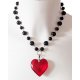 Collier coeur rouge