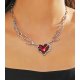 Collier coeur rouge mains squelettes