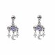 Boucles d'oreilles nuage et coeur violet