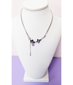 Collier Etoiles Violet et Noir